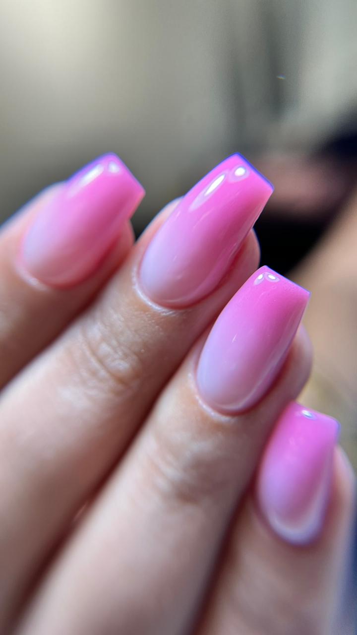 Pink ombré ballerina nails